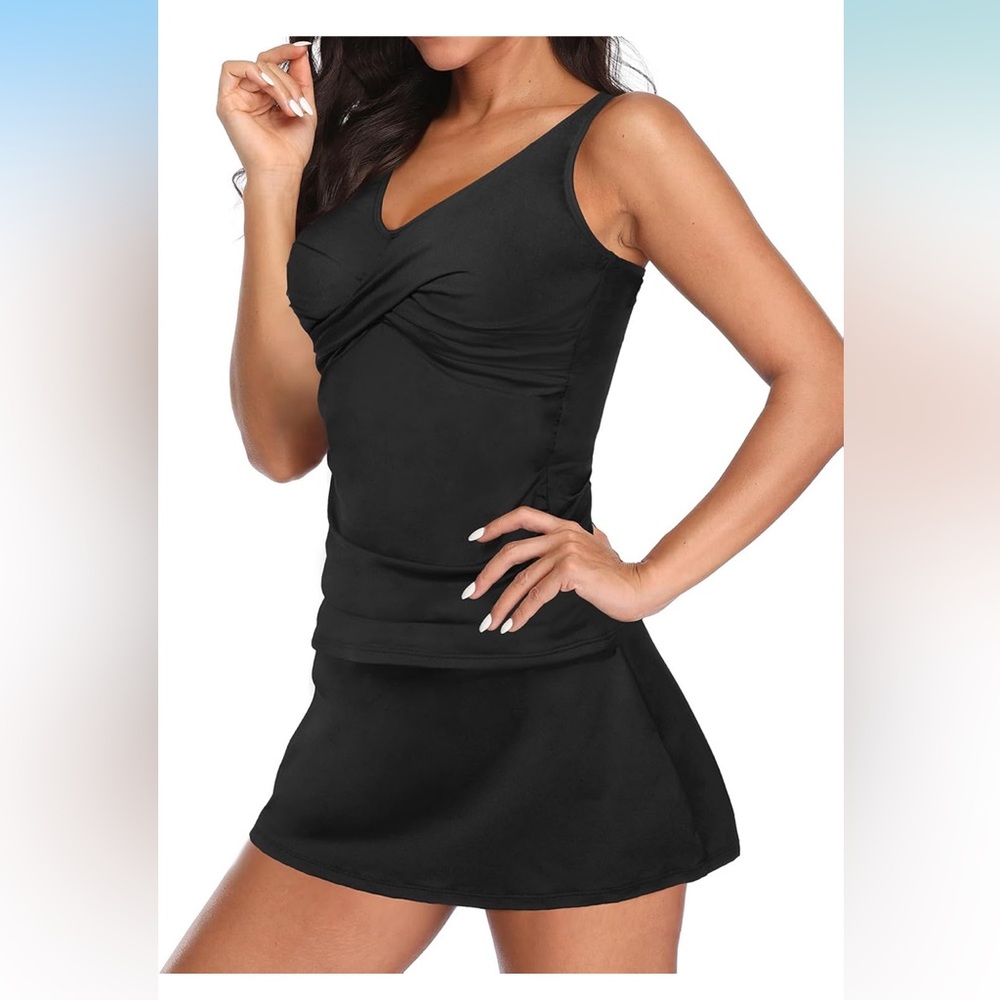 🚘Talisea Woman tankini with skirt 2 piece tummy control swim suit size M - Picture 4 of 10